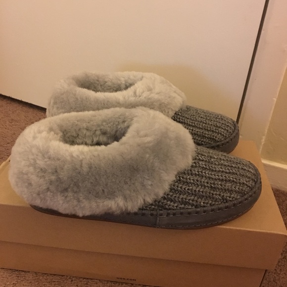 UGG Wrin Rib-Knit & Genuine Shearling Slipper (Wom - Picture 2 of 5